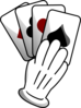 Gloved Hand Of Cards Clip Art